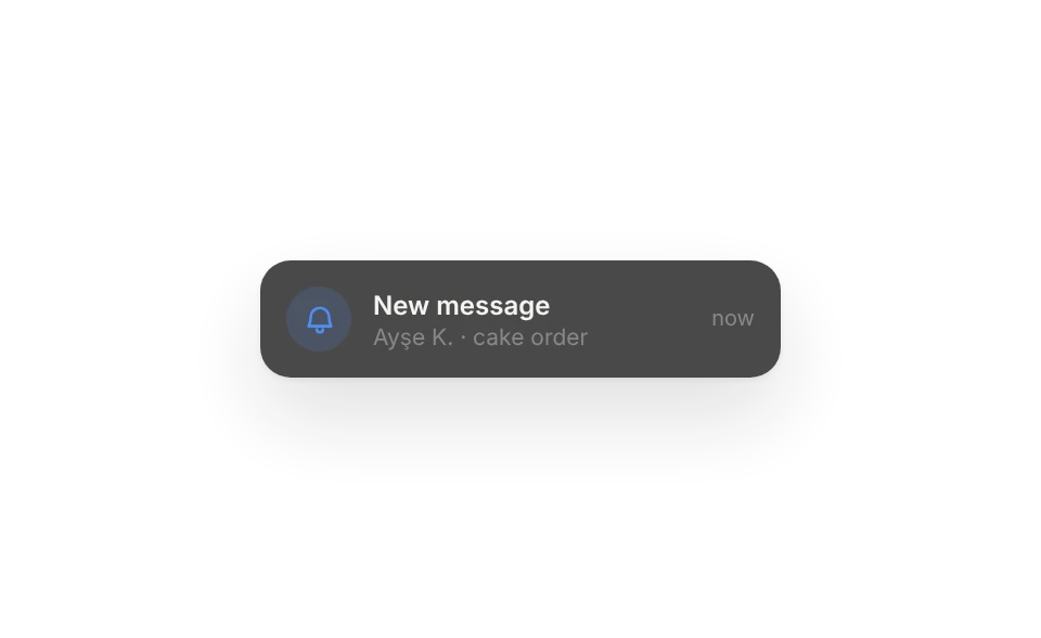 Notification: new message from Ayşe K.