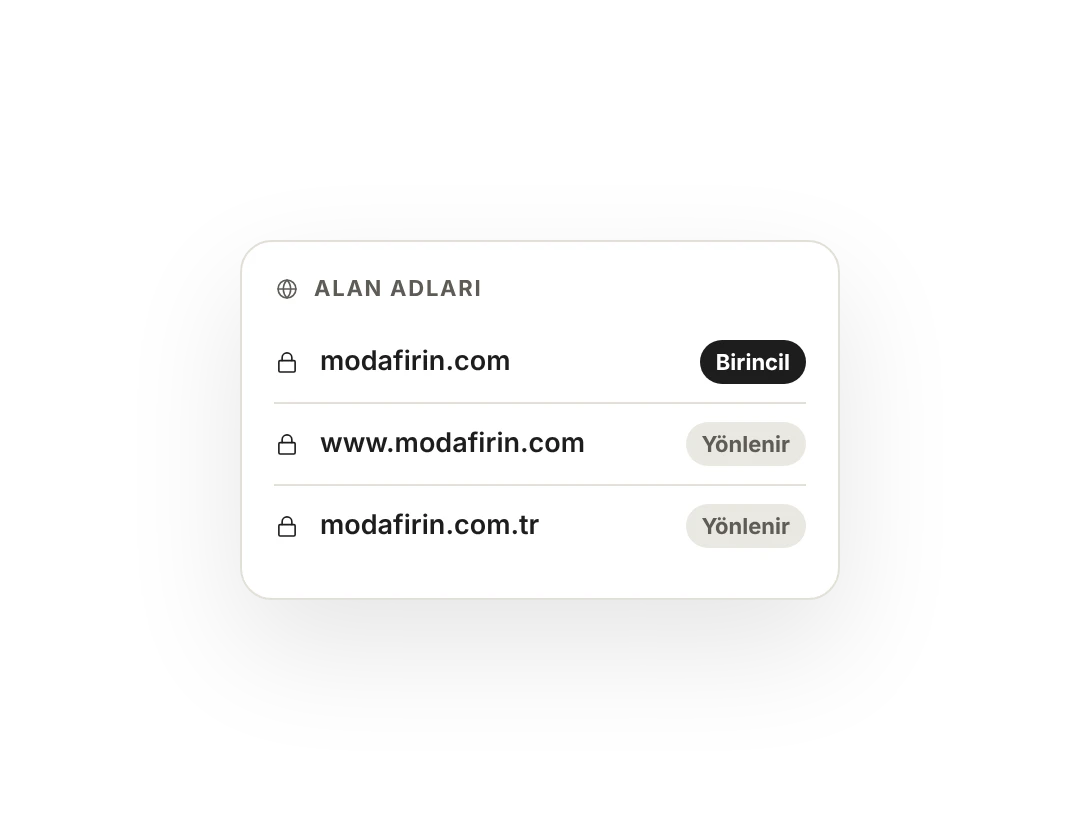 Alan adları: modafirin.com birincil, diğer iki adres ona yönleniyor