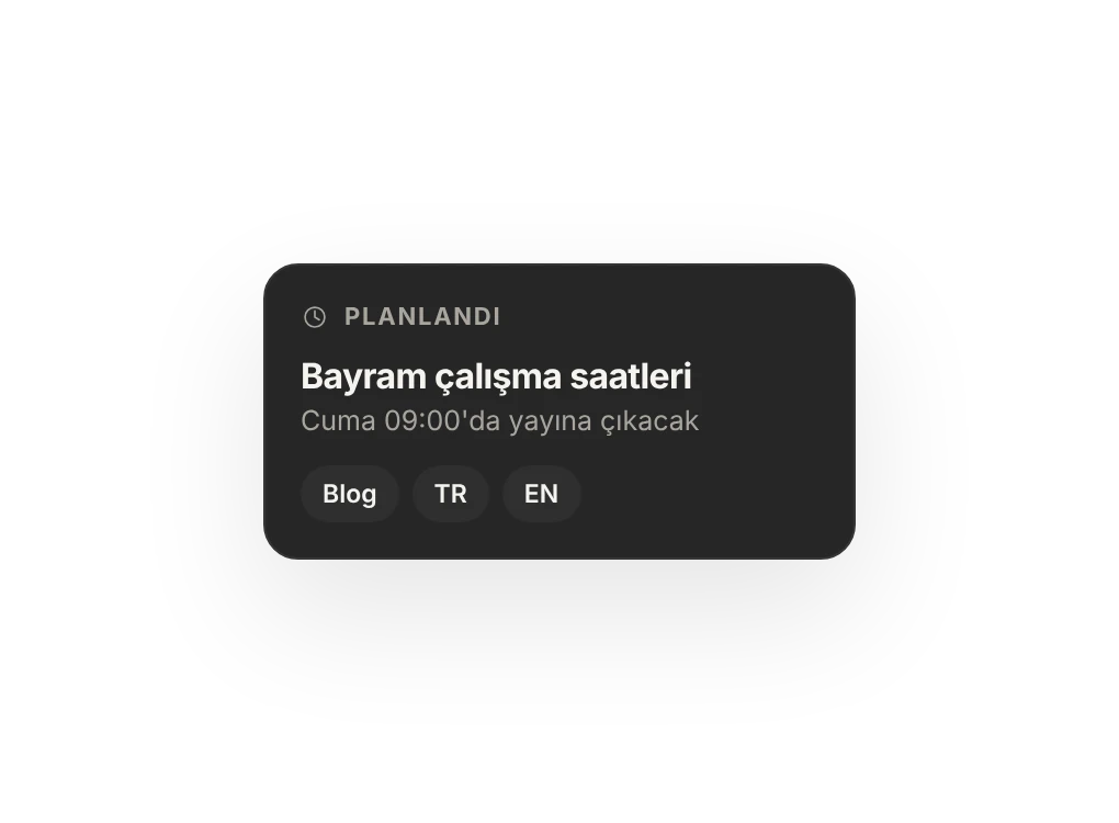 Planlanan yazı: Bayram çalışma saatleri, cuma 09:00'da yayına çıkacak