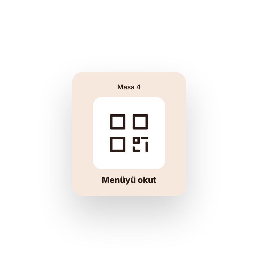 Masadaki QR kartı: Menüyü okut