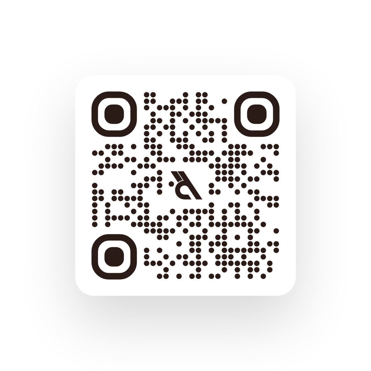 A designed QR code card with the Bunnyrain logo in the middle, next to two colored QR codes