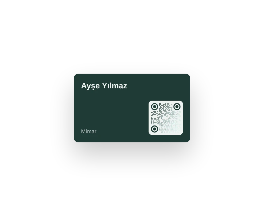 Basılı kartvizitin köşesinde QR