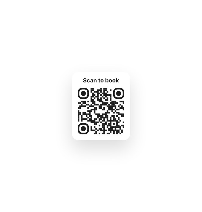 A QR sticker for booking on a shop window
