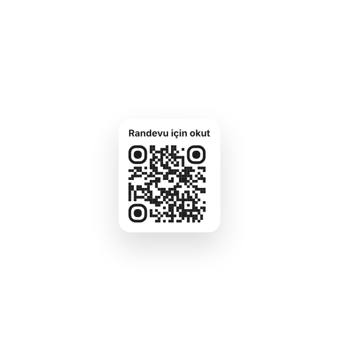 Vitrin camında randevu için QR çıkartması