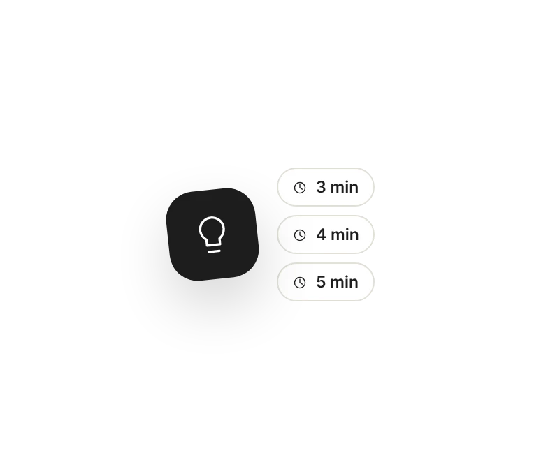 Tactics you can apply in three, four and five minutes