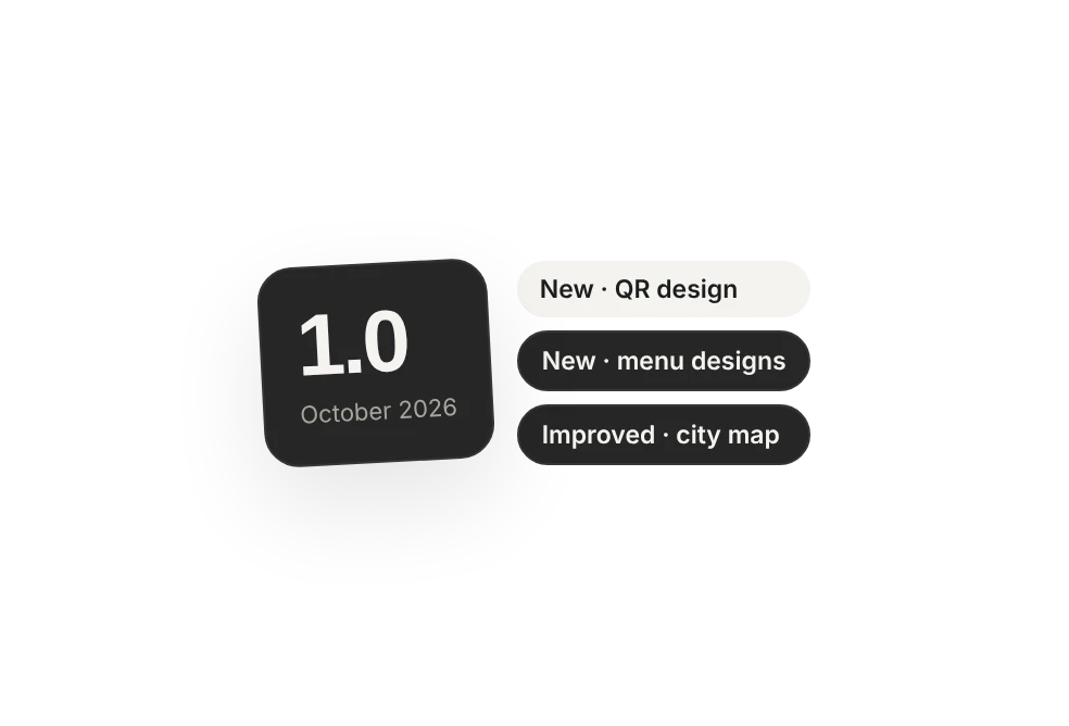 Version 1.0: new QR design, new menu designs, improved province map