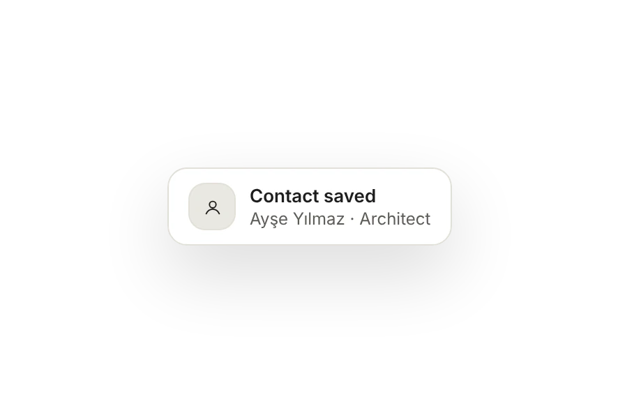 Notification: contact saved
