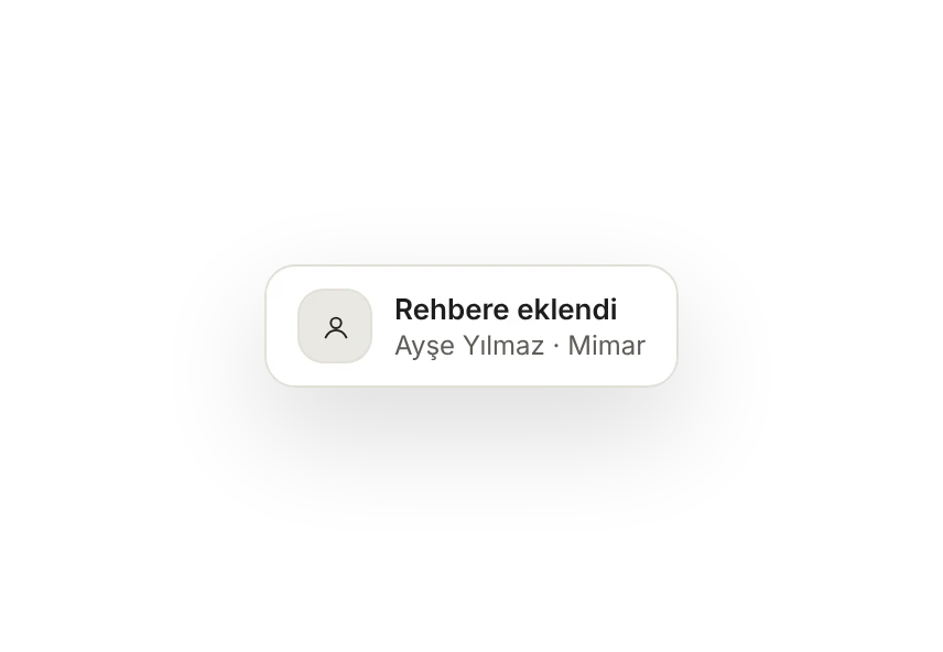 Bildirim: kişi rehbere eklendi