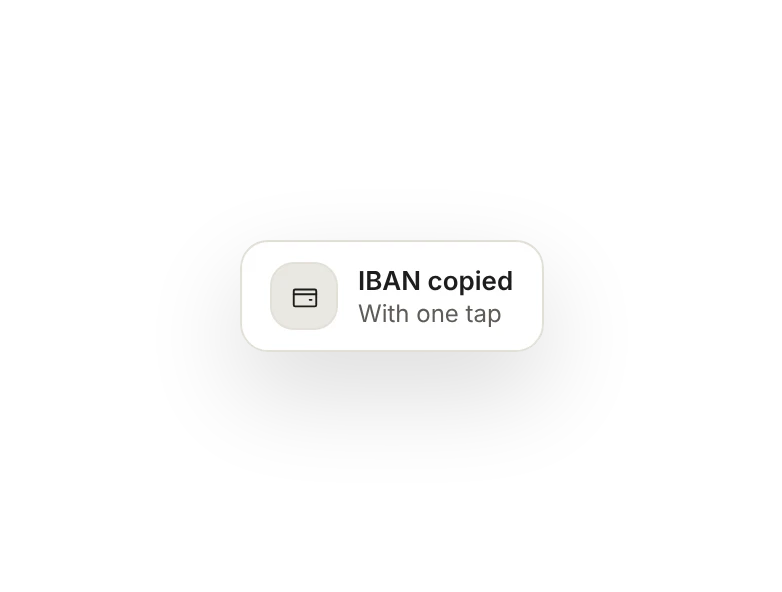 Notification: IBAN copied